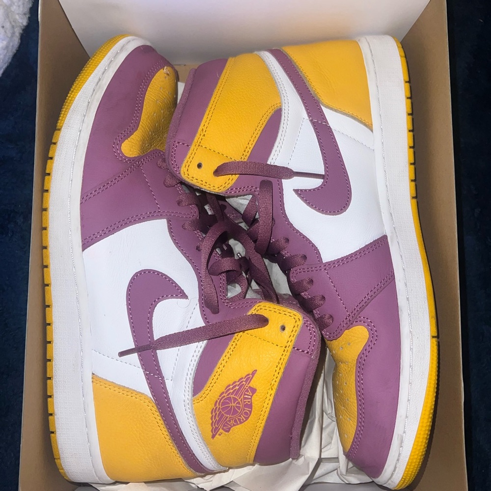 Nike Air Jordan High-Top Sneakers - Purple and Yellow